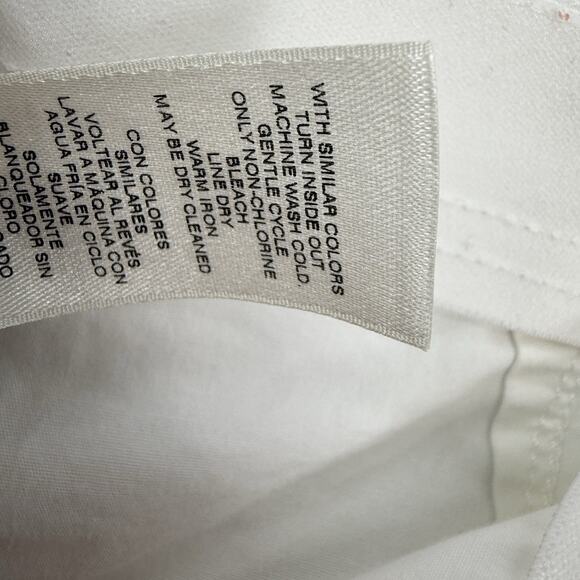 Chicos 2.5 Cargo Crop Pants size Large/14 White Stretch Cotton Resort - Picture 9 of 12